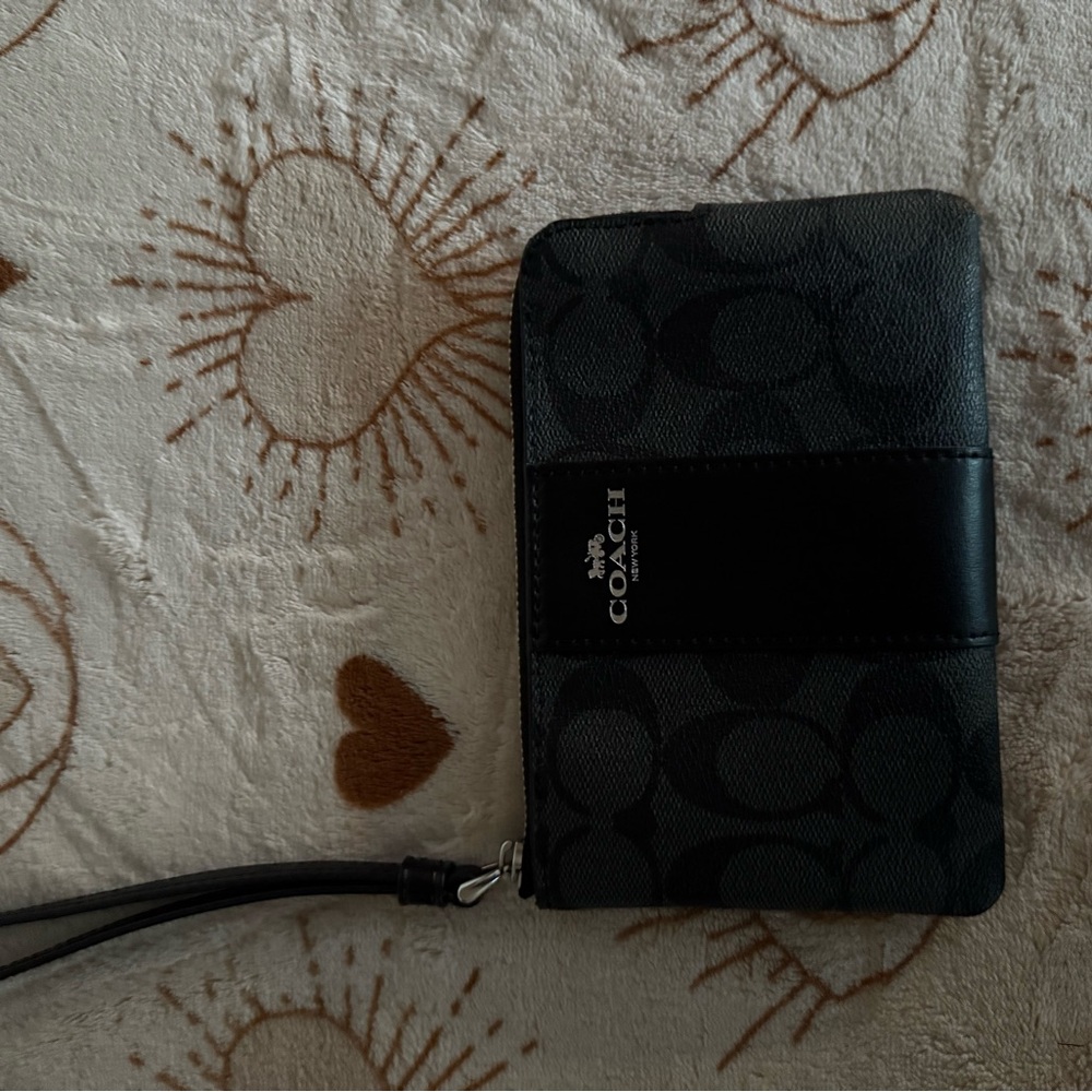 Coach Black Signature Wristlet